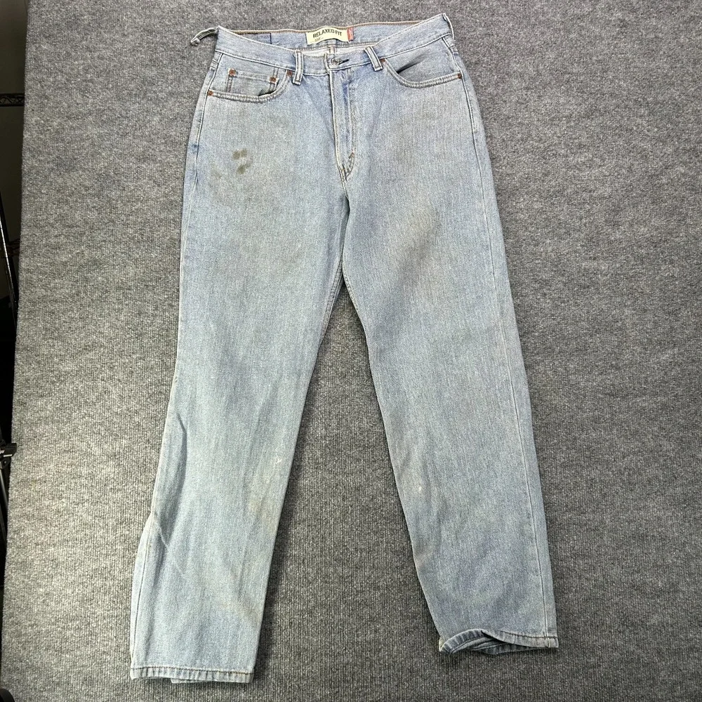 Levi's 550 Relaxed Fit Jeans Mens Light Blue Wash Denim Cotton Zip Fly - 33X32.5